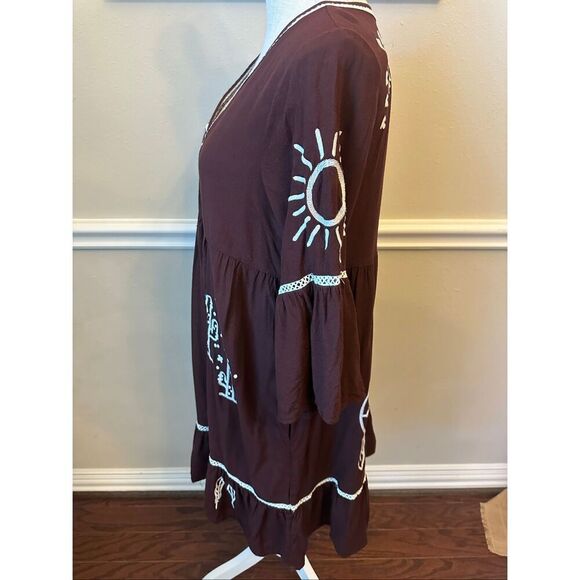 Women's Ariat Embroidered Stories Deep Mahogany Dress Size Medium - Picture 6 of 9